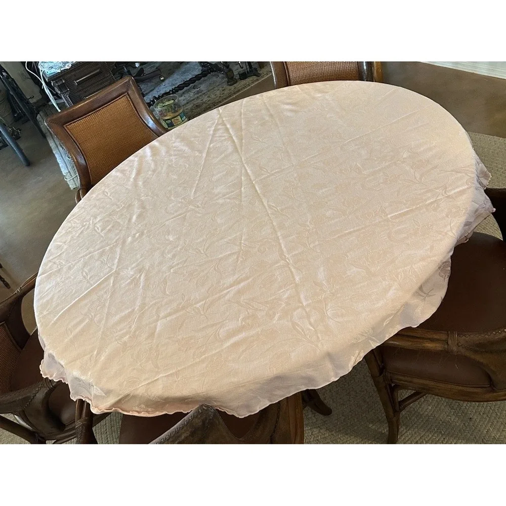 Easter Tablecloth Spring Pink Tulips Round 68